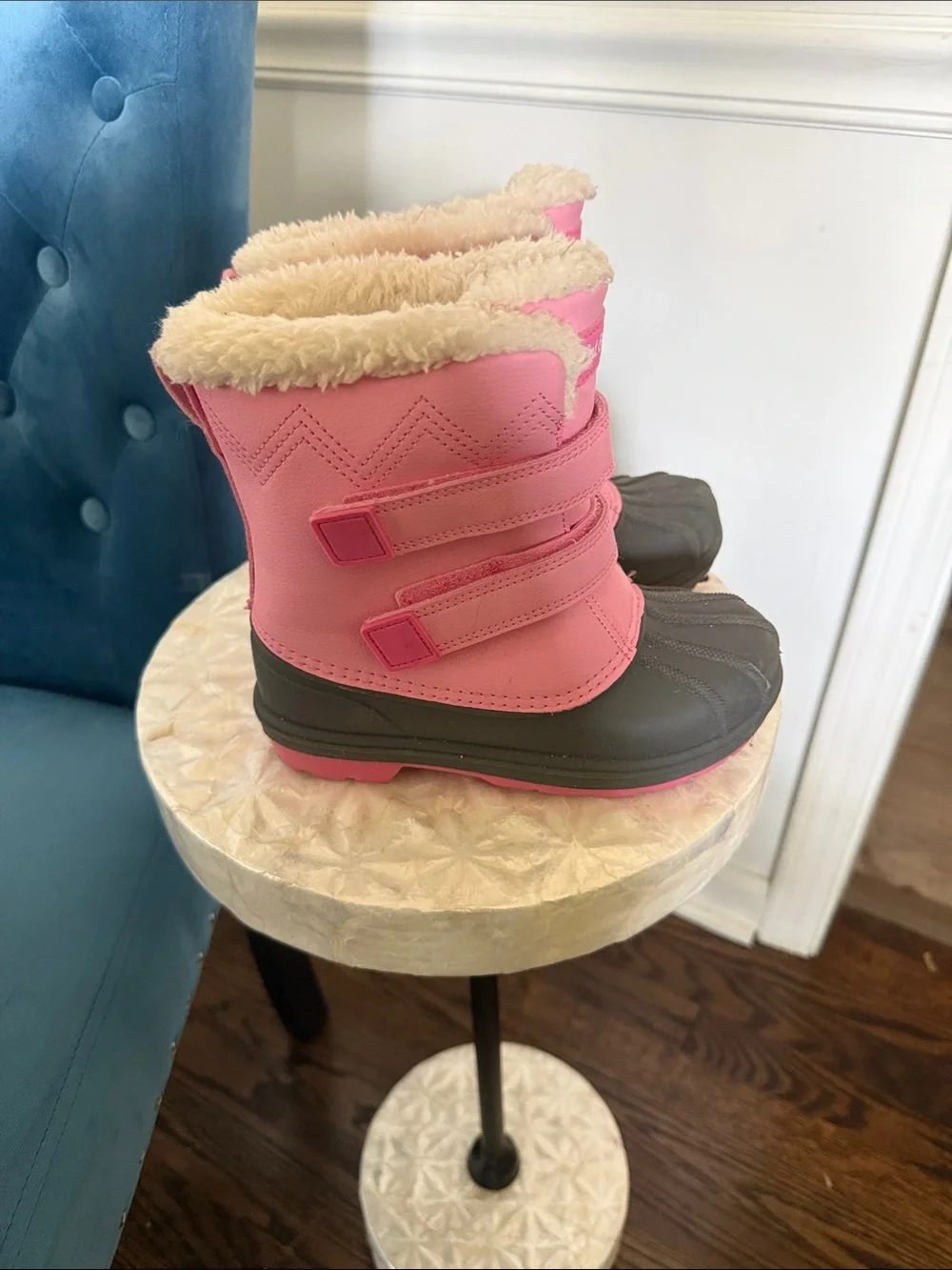 Cat & Jack Pink and Gray Waterproof Kids Snow Boots